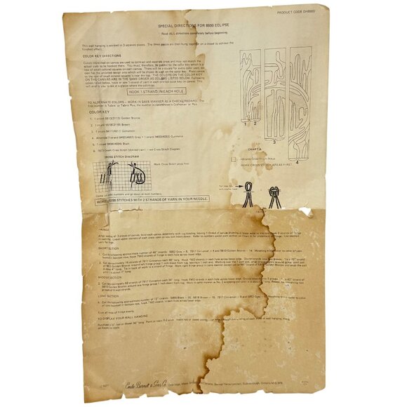 Bernat Eclipse Hi-Lo Latch Hook Kit 24" x 40" Wall Hanging Craft 1977 - Picture 13 of 16